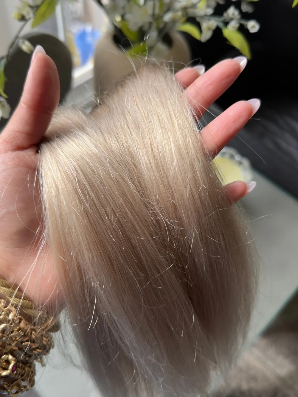 Blonde halo 100% human hair extension